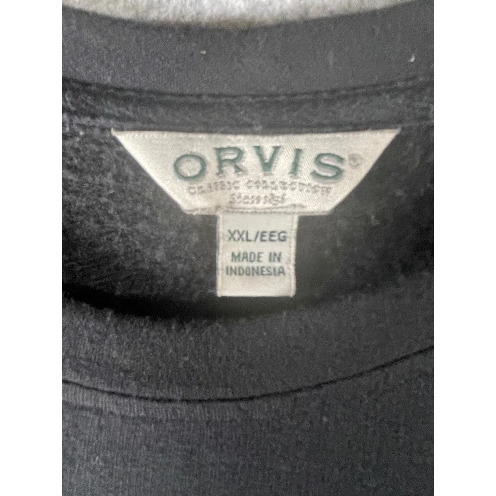 Orvis Classic‎ Collection Mens XXL Black Crewneck Sweatshirt Fleece Pullover